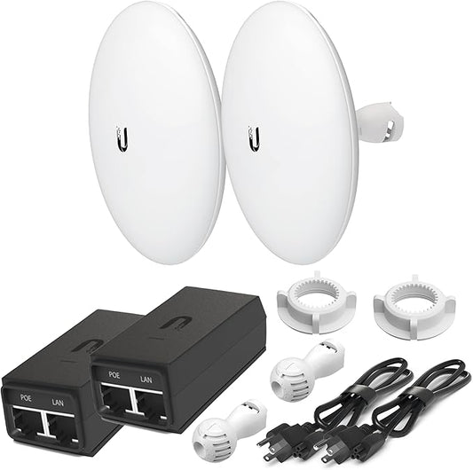 Tavora Wireless Bridge NBE-M5-16 Pre-Configured Bundle of 2, Point to Point Wi-Fi Bridge Outdoor, Plug and Play 150+ Mbps, 5 GHz, 15+ km Link Range