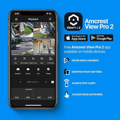 Amcrest Dual-Lens 4K (8MP) Outdoor Security WiFi Camera, 2 x 4MP Lenses WiFi AI Bullet IP Camera, Dual-Band 2.4Ghz & 5Ghz, Face Detection, Panoramic 180° FOV, 4K@15fps IP8M-DLB2998W-AI (White)
