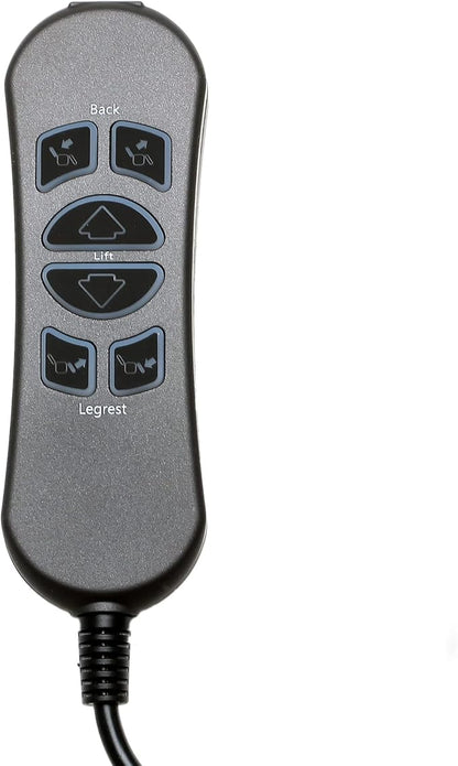 Fruhdi 6 Button 5 Pin Prong MLSK89-A2 Hand Control Handset Remote with USB and Backlight for Lift Chairs Power Recliners