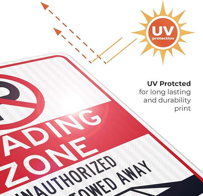 No Parking Symbol Sign, Loading Zone Sign, 24x30 Inches, Rust Free .063 Aluminum, Fade Resistant, Indoor/Outdoor Use, Made in USA