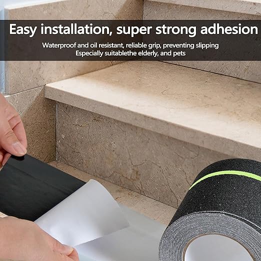 Huakaile Glow in The Dark Tape Anti Slip Grip Tape, 3.93" x 16.4Ft Luminous Reflective Tape, Waterproof Non Skid Traction Tape Strips for Outdoors Steps Indoor Stairs Treads Ladder Floor