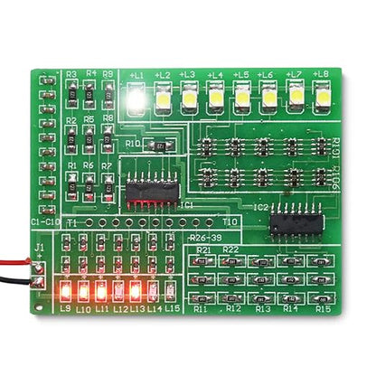 SMD Soldering Practice Kit DIY 15-Way RGB Flash LED Autocontrol SMT Electronics Projects Learn How to Soder(0315CD4)