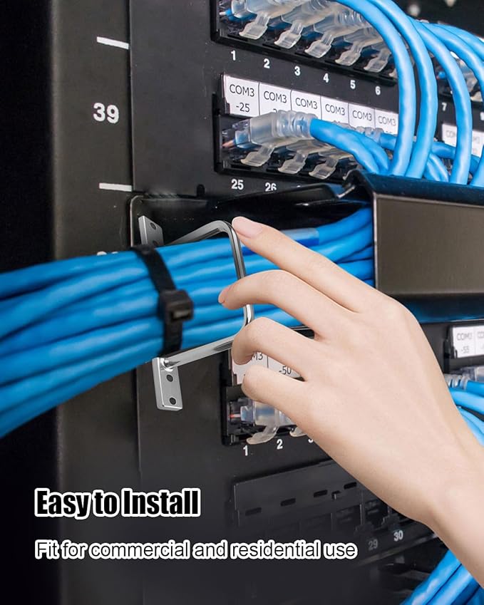 25Pcs 3 Inch D Rings, Aluminum Heavy Duty Distribution Rings for Managing and Organizing Electric Cables Wires, Silver