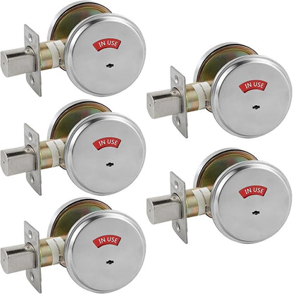 in-Use/Vacant Commercial Deadbolt, Heavy Duty Satin Chrome Grade 2 Privacy Indicator Deadbolt for Bathroom/Office, UL3 Hour Fire Rated, Left&Right Handed, 2 3/4" Backset, 5 Packs
