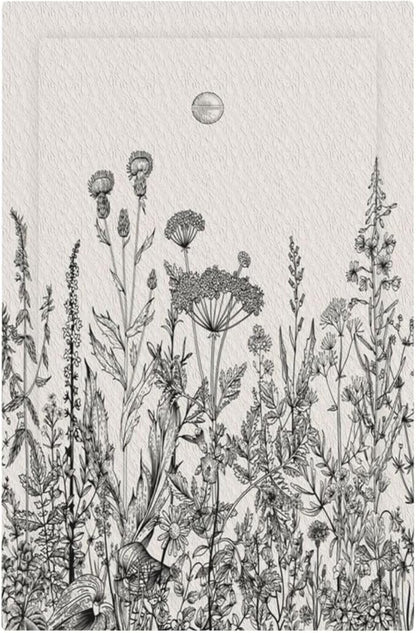 Decorative Light Switch Plate Covers Sketches of Wildflowers and Grasses 1 Gang No Device Single Blank Outlet Covers Wall Plate Light Switch Cover Plate Faceplate for Bedroom Home Decor