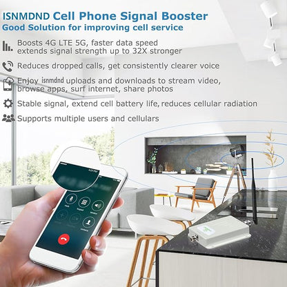 AT&T Cell Phone Signal Booster Amplifier & Repeater | FCC Approved for 5G 4G LTE Band 12/17 | Covers 4,000 Sq Ft, Easy Setup