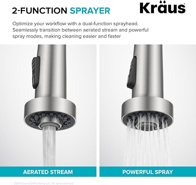 KRAUS Bolden Motion Sensor Single Handle Pull Down Touchless Kitchen Faucet in Matte Black, KSF-1616MB