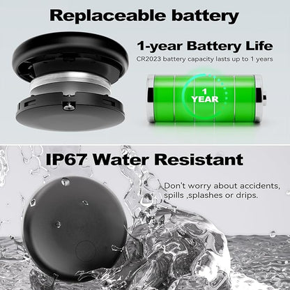 Smart Air Tag Tracker for Android, Google Android Tag Tracker Work with Google Find My Device (Find Hub), Key Finder/Luggage Tracker/Item Locator, 1 Pack Black