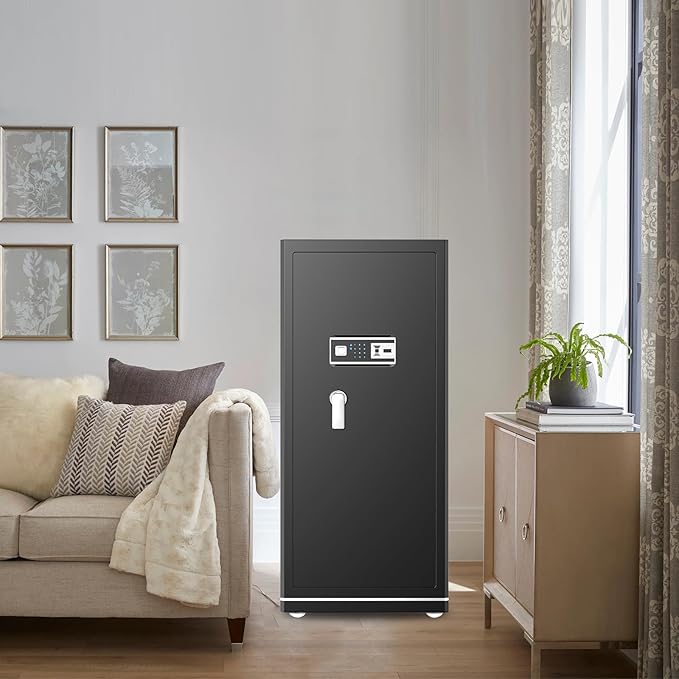MLJ Extra Large Safe Wifi Smart Safe 17.5 Cu.ft Big Home Safety Box,Heavy Duty Digital Security safe with Built-In Drawer and Removable Shelves,for Home,Hotel,Office,Garage