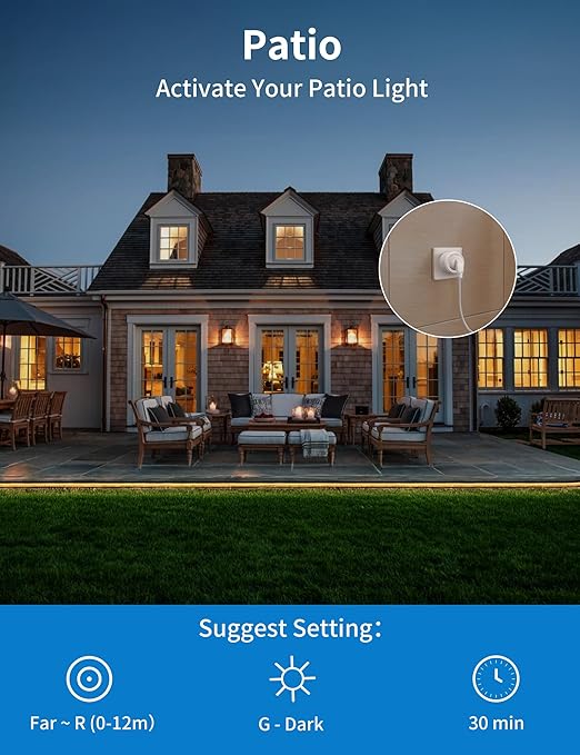 Wireless Motion Sensor Outlet Kit, 2 Sensor & 1 Outlet, Plug-N-Play PIR Motion Activated Switch with Timer, Indoor Motion Detector for Lights & Exhaust Fan of Bathroom, Garage, Laundry Room