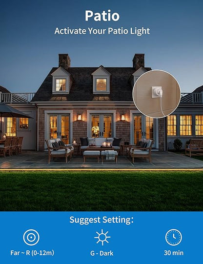Wireless Motion Sensor Outlet Kit, 2 Sensor & 1 Outlet, Plug-N-Play PIR Motion Activated Switch with Timer, Indoor Motion Detector for Lights & Exhaust Fan of Bathroom, Garage, Laundry Room