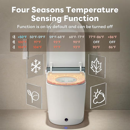 CANEST Smart Toilet with Bidet Built in, Foam Dispenser, 1000g MaP Flushing, Full-Area Seat Sensor, Auto Temperature Control Heated Seat, Auto Open/Close, Foot Sensor, Deodorization, Remote(FC-002SE)