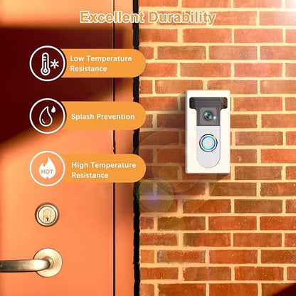 QIBOX Adhesive Video Doorbell Mount Compatible for Ring/Blink Wireless Video Doorbell,No Drill Camera Mount Bracket Cover Holder Corner Kit Accessories (Not Block Doorbell Sensor)