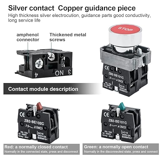 IP67 Button Switch Outdoor Waterproof Box 2 Push (Letter) Red and Green Automatic Rest Momentary Button with Protective Cover Anti-misoperationSwitch(AC/DC 6A-110V/3A-240V/2.5A-380V)
