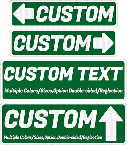 Custom Street Sign with Arrow, Road/Address Signs, Double-sided/Reflective Option, Personalized Outdoor Metal Sign for Home Business Shop Yard Garage Gift