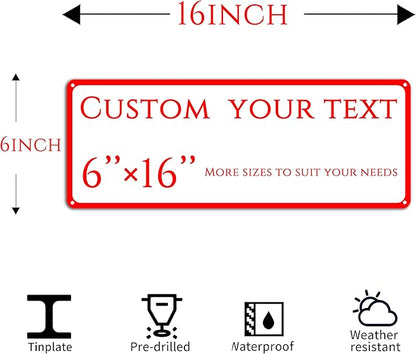 custom street sign,Custom Sign, Aluminum Weatherproof Metal Sign Multiple Sizes, Customize for school, Business, Workplace, office, Home, Delivery Signs(6 * 16 Inch)