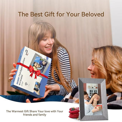 7” WiFi Digital Picture Frame with 32GB Storage, WiFi Digital Photo Frame 1024x600 HD IPS Touchscreen, Easy Setup for Share Moments Instantly Gifts for Women Mothers Day Christmas