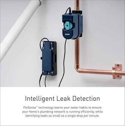 Moen Flo Smart Water Monitor and Automatic Shutoff Sensor, Wi-Fi Connected Water Leak Detector for 1-Inch Diameter Pipe, 900-006