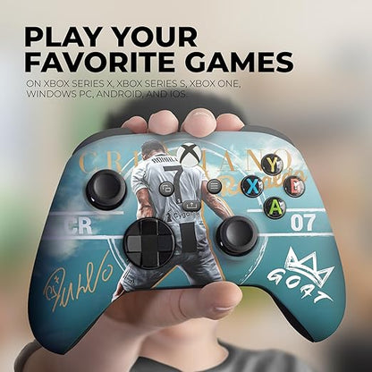 DreamController Ronaaldo Custom X-box Controller Wireless compatible with X-box One/Series X/S Proudly Customized in USA with Permanent HYDRO-DIP Printing (NOT JUST A SKIN)