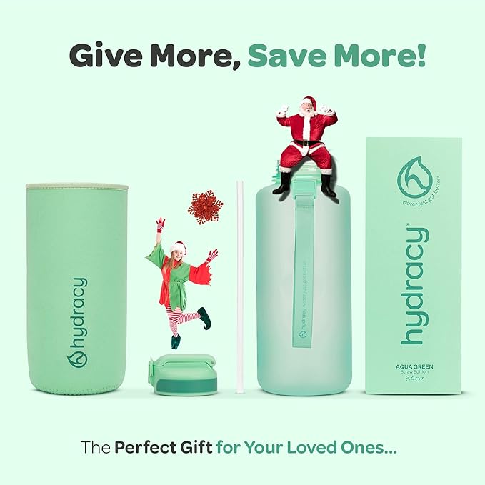 Hydracy Water Bottle with Time Marker -Large BPA Free Water Bottle & No Sweat Sleeve -Leak Proof Gym Bottle with Fruit Infuser Strainer & Times to Drink -Ideal for Fitness Sports & Outdoors