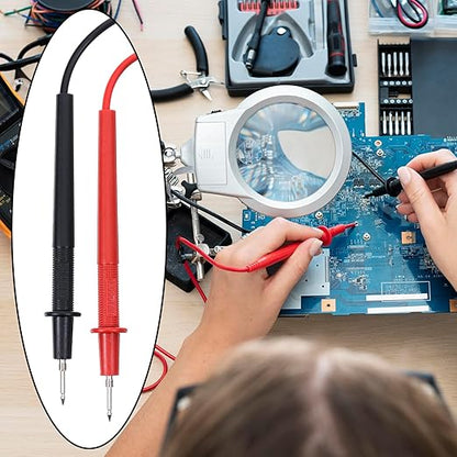 2 Pcs Multimeter Leads Digital Multimeter Test Leads 1000V 10A Alligator Clips Long Banana Plug Multimeters Probe Test Lead Cable Professional Probe Kit Multi Meter Clamp Tester Probes
