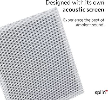 Splin Ceiling Embedded Mount Stand Compatible with Smart Speaker Alexa Echo Pop, Echo Dot 4th and 5th gen., Amazon, and HomePod Mini, Apple— Pro Light— Model Squared Built-in (White) —
