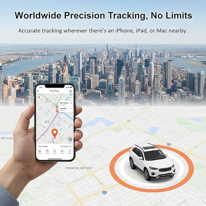 Car GPS Tracker Work with Find My (iOS Only) Mini Real Time Tracking Devices for Vehicles Hidden Magnetic Case Item Finder Global Coverage for Kids Dogs Truck No Monthly Fee or Subscription Waterproof