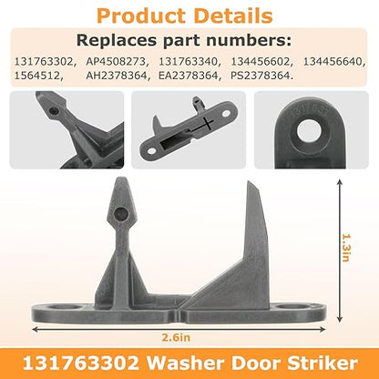 Upgraded 131763202 131763256 1317632 131763255 Washer Door Lock Switch and 131763310 131763302 Washer Door Striker for Frigidaire Kenmore Crosley FAFW4011LW0 FAFW3511KW0 Washing Machine