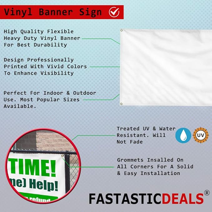 Custom Vinyl Banner Multiple Sizes Now Hiring! Taking Applications for Positions Now Hiring Outdoor Weatherproof Industrial Yard Signs 8 Grommets Personalized Text Here 48x96Inches