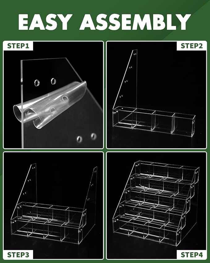 UCEC Sticker Display Stand 5 Tiers Acrylic Stand, 20 Pockets Sticker Holder Display, Versatile Event Organizer for Trade Shows, Retail Stores, and Supplier Meetings
