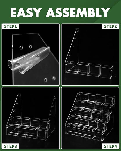 UCEC Sticker Display Stand 5 Tiers Acrylic Stand, 20 Pockets Sticker Holder Display, Versatile Event Organizer for Trade Shows, Retail Stores, and Supplier Meetings