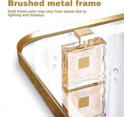 Niccy LED Bathroom Mirror with Lights, 36"x24" Vanity Mirror for Wall Makeup Mirror with Front and Backlit Anti-Fog 3 Colors and Dimmable Light Smart Rectangle Mirror for Bathroom, Gold