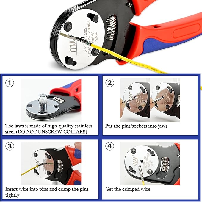 MUYI 371PCS DT Connector Kits, 2/3/4/6/8/12 Pin Connectors for 20 18 16 14AWG Cable Harness, Included Size 16 Solid Barrel Contacts, Wire Crimper, Wire Strippers and Pin Socket Removal Tool