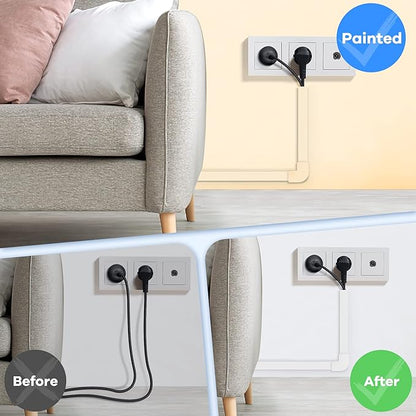 306in Cord Hider Kit, Cord Covers for Wires on Wall, Paintable Wire Cover for Cords, Cable Hider for Wall Mounted TV, White Cord Concealer, Cable Raceway Wire Management, 18x L17in x W0.95in x H0.55in