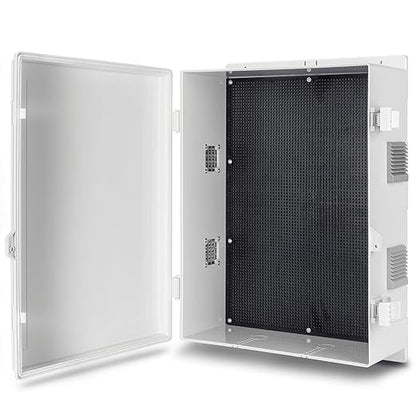 Outdoor Electrical Junction Box, ABS Water Resistant Enclosure with Internal Mounting Panel & Hinged Cover (18.1" H* 12.6" L* 6.3" W)
