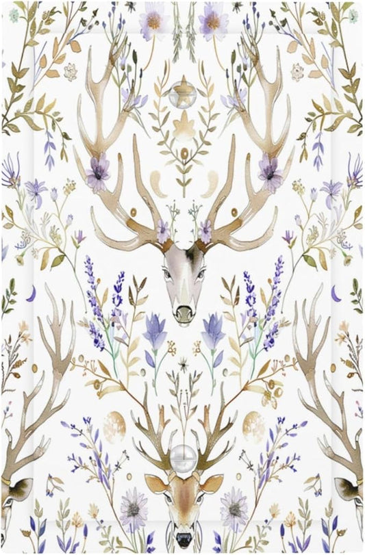 Light Switch Cover Plate Gothic Retro Floral Damask Elk Wild Flower 1 Gang No Device Blank Electrical Wall Plates Faceplate Decorative Switch Plate For Bed Room Living Room Decor