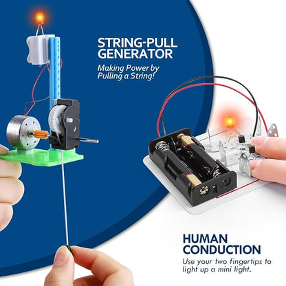 Science Circuit Kit Electricity for Kids Age 8-12, STEM Electrical Circuits Light Bulb Experiment, Electric Energy Technology Project Kits, STEAM Toys Science Gifts for 8 9 10 Year Old Boys Girls