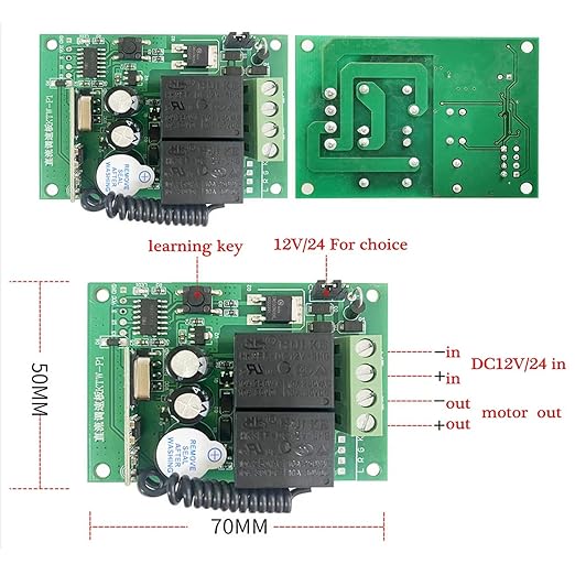 DC 12V 24V Motor Speed Control Kit Wireless Digital Remote Controller Speed Regulator Board Electric Dining Table Rotary Speed Regulator Motor