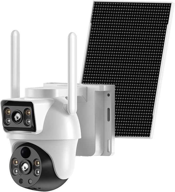XIAOVV 4K Outdoor Security Camera with 4G LTE, 8MP Security Camera Outdoor with 8000mAh Solar Panel, Motion Detection, 360° Pan-Tilt Rotation, Full-Color Night Vision, AOV Low Power Consumption