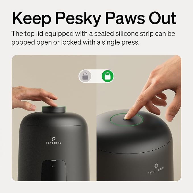 PETLIBRO Automatic Cat Feeder, Battery-Operated Automatic Cat Food Dispenser with 180-Day Life, AIR Cordless Timed Pet Feeder for Cats & Dogs, 2L Auto Cats Feeder, Black