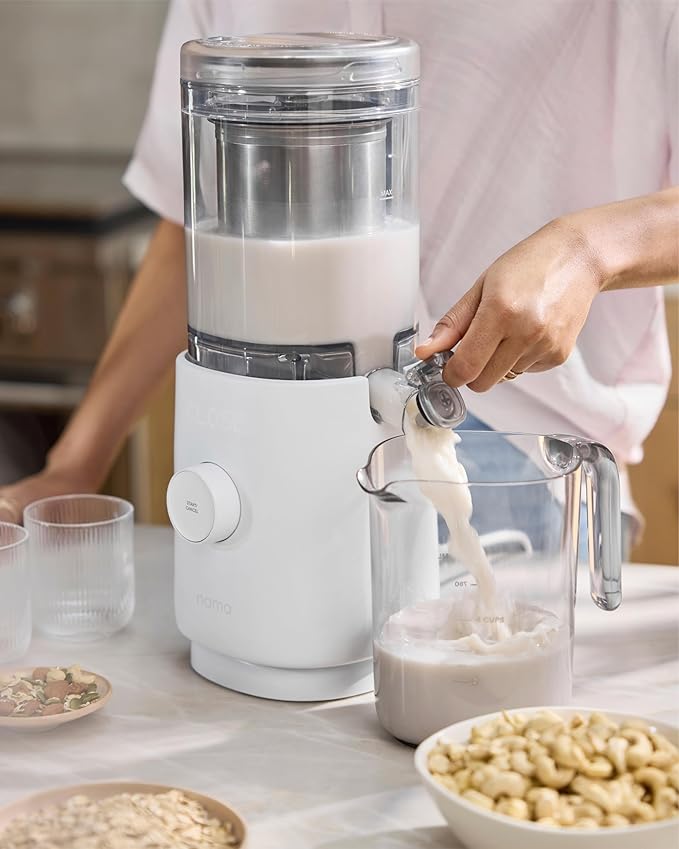 Nama M1 Plant Milk Maker – Homemade Oat, Seed, & Nut Milk Maker Machine – Smooth, Creamy Texture Barista Quality Milk in Minutes – Blends & Strains in One Container – Easy to Clean