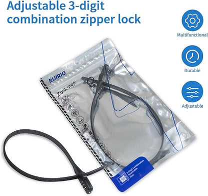 Zip Tie Lock Adjustable Cable Lock for Kids Bike, Fridge, Scooter, Bike Rack, Cabinets, Drawers, Gates, Fences, Helmet,Toolboxes, Lightweight Bicycle Lock, 2 Pack (Black)