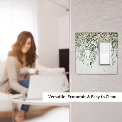 Outlet Covers Sage Green Eucalyptus Watercolor Plant Leaves 1 Toggle 1 Rocker Combination Decorative Wall Plate Electrical Switch Plates Light Switch Cover Plate for Bedroom Bathroom