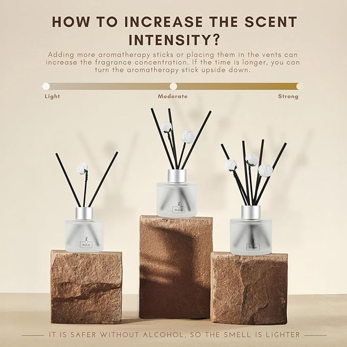Brakula 2 Pack Reed Diffuser Set, Lavender Vanilla Scented, Home Fragrance with 14 Sticks Bathroom Decor, Reed diffusers for Home 6.76 fl oz (Lavender Vanilla)
