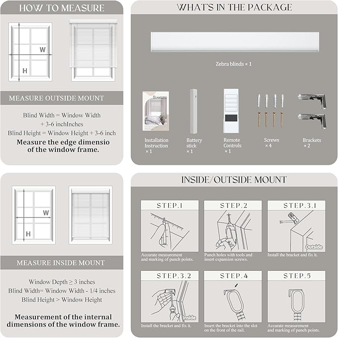 Motorized Cordless Aluminum Blinds with Remote, Automatic Room Darkening Horizontal Blinds for Indoor Windows, Light Adjustment Waterproof Blinds, Customized for Home Office, Gray