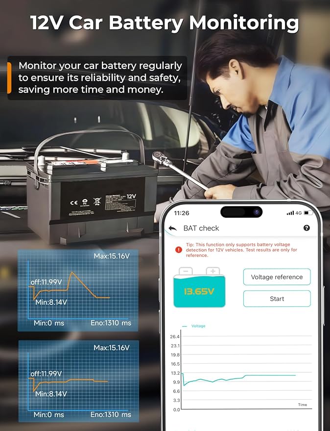 AUTOPHIX 3210 OBD2 Scanner Bluetooth, Wireless Code Reader for Car - Check Engine Light & Battery - Easy DIY Car Diagnostic Scanner Tool for 1996+ Vehicles, No Subscription Fee for iPhone & Android