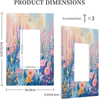 Decorative Outlet Covers Colorful Watercolor Flowers Wildflower Plants 1 Gang Single Rocker Light Switch Cover Plate GFCI Wall Plates Electrical Switch Plate Cover for Bathroom Home Decor