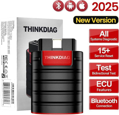 Thinkdiag OBD2 Scanner Bluetooth Full System Bidirectional Diagnostic Scan Tool OE Level Code Reader with 15+ Reset Service FCA AutoAuth All Software 1 Year Update Fits for iOS & Android