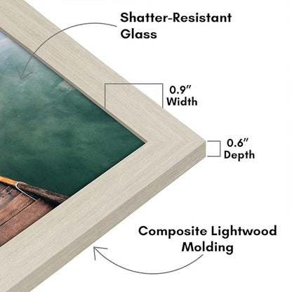 Americanflat 12x18 Poster Frame with Shatter-Resistant Glass - Signature Collection - Gallery-Style Frames Made of Engineered Wood - Photo Frame for Wall Display - Light Wood
