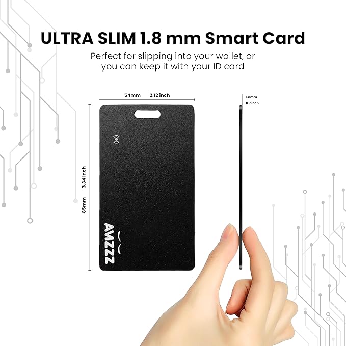 Pack of 2 Apple MFI Certified Airtag Tracker Card for Apple Find My, Rechargeable Card, Only 0.07in, Finder, Tracking Card with Keychain Hole, Item Locator for for Wallet, Keys, Bags, Gift